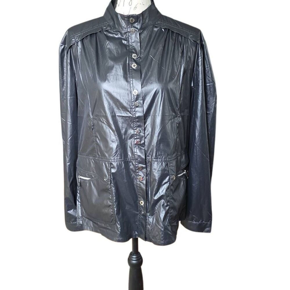 DKNY Golf Women's Size Large Black Lightweight Long Sleeve Button Down Jacket